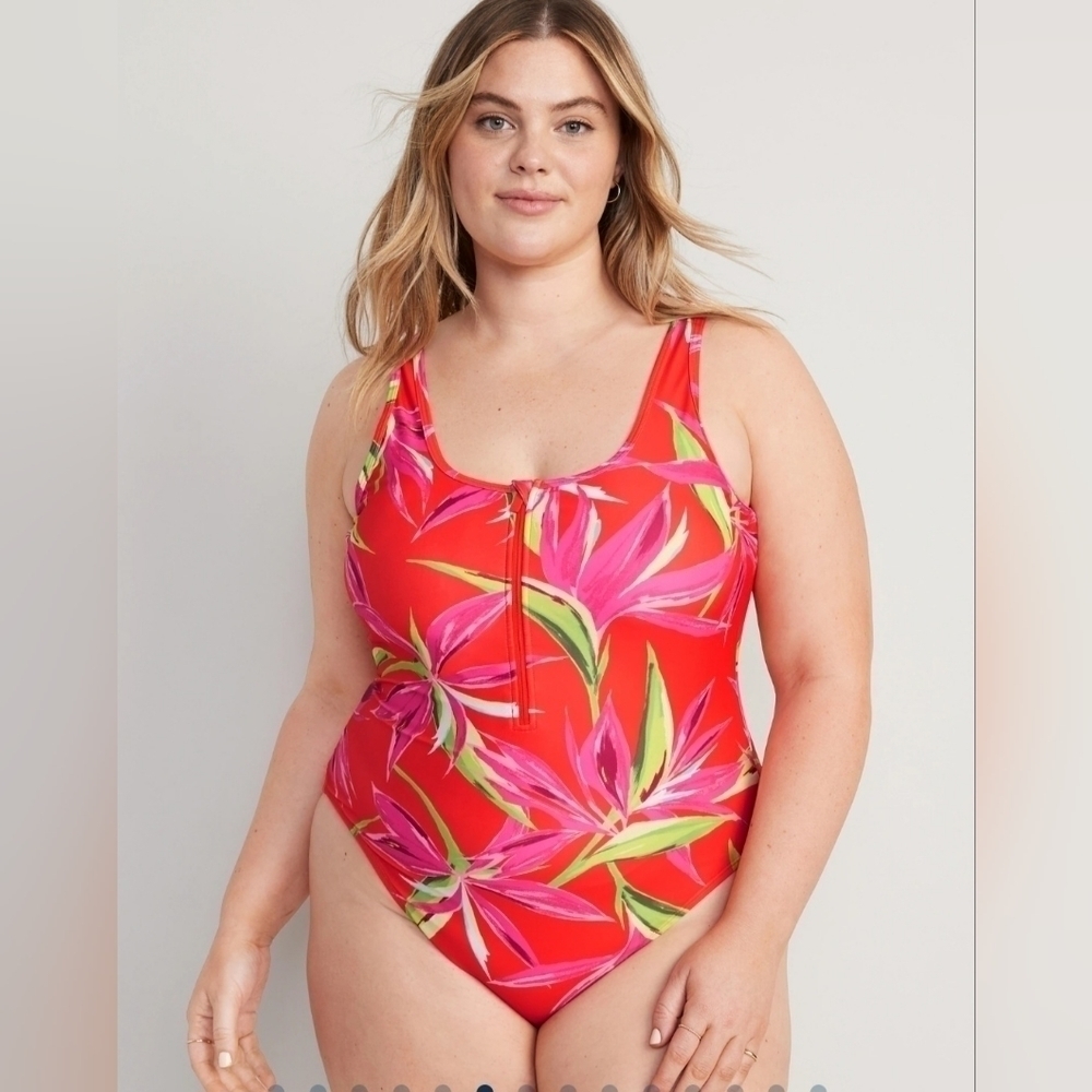 Old Navy Size XL one piece swimsuit bright colors fashionable